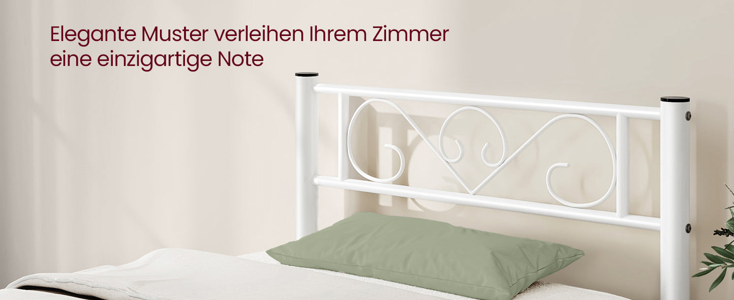 VASAGLE bed 90x200 cm, guest bed, single metal bed, bed rack, bed frame, metal bed, easy assembly - Uknowucme
