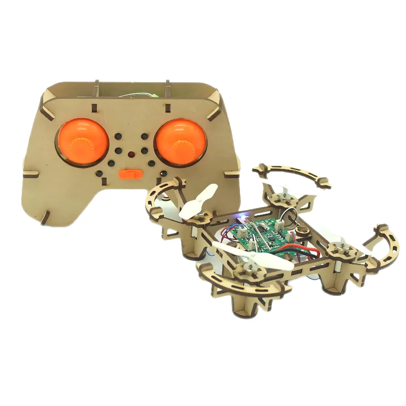 Wooden Drone DIY kit Wooden assembled Remote control toy fixed kit Remote Controlled Toys diy kit Training quadcopters - Uknowucme