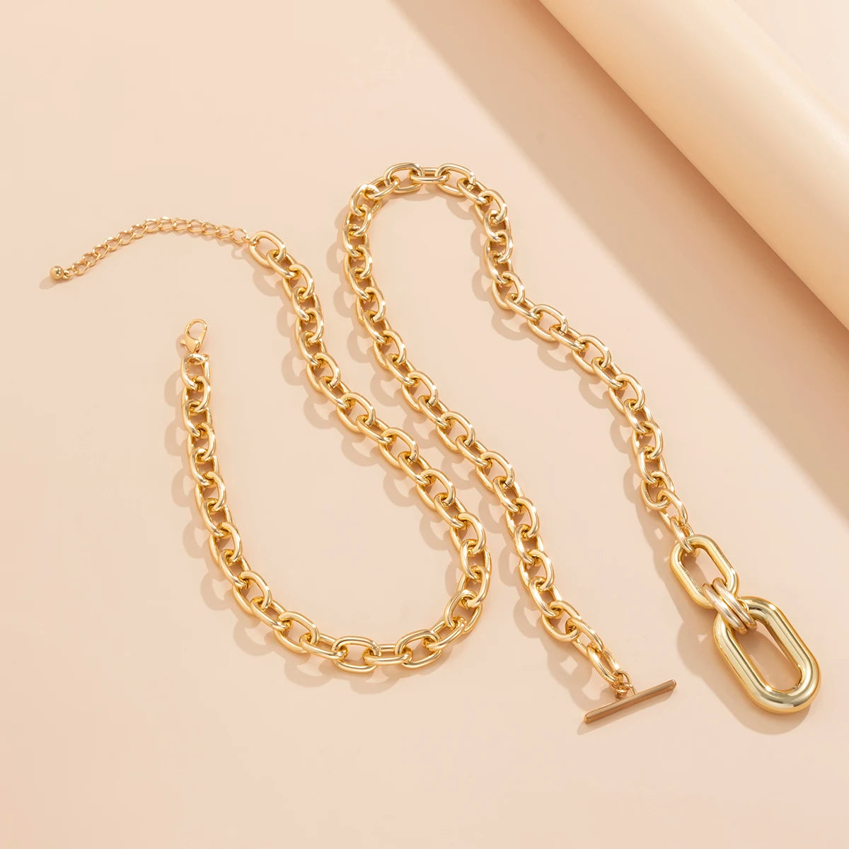 Hiphop Layered Chain with Big Pendant Necklace for Women Fashion Thick Chain Necklace on the Neck Jewelry - Uknowucme