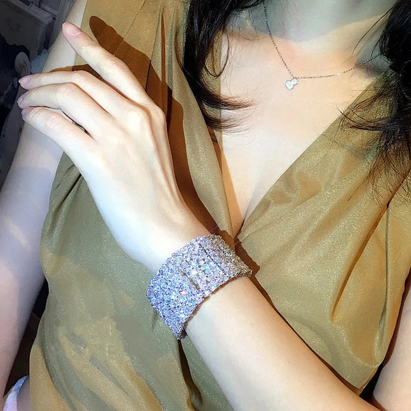 14K White Gold Lab Diamond Bracelet Bangle 925 Sterling Silver Engagement Wedding Bracelets For Women Bridal Fine Party Jewelry - Uknowucme