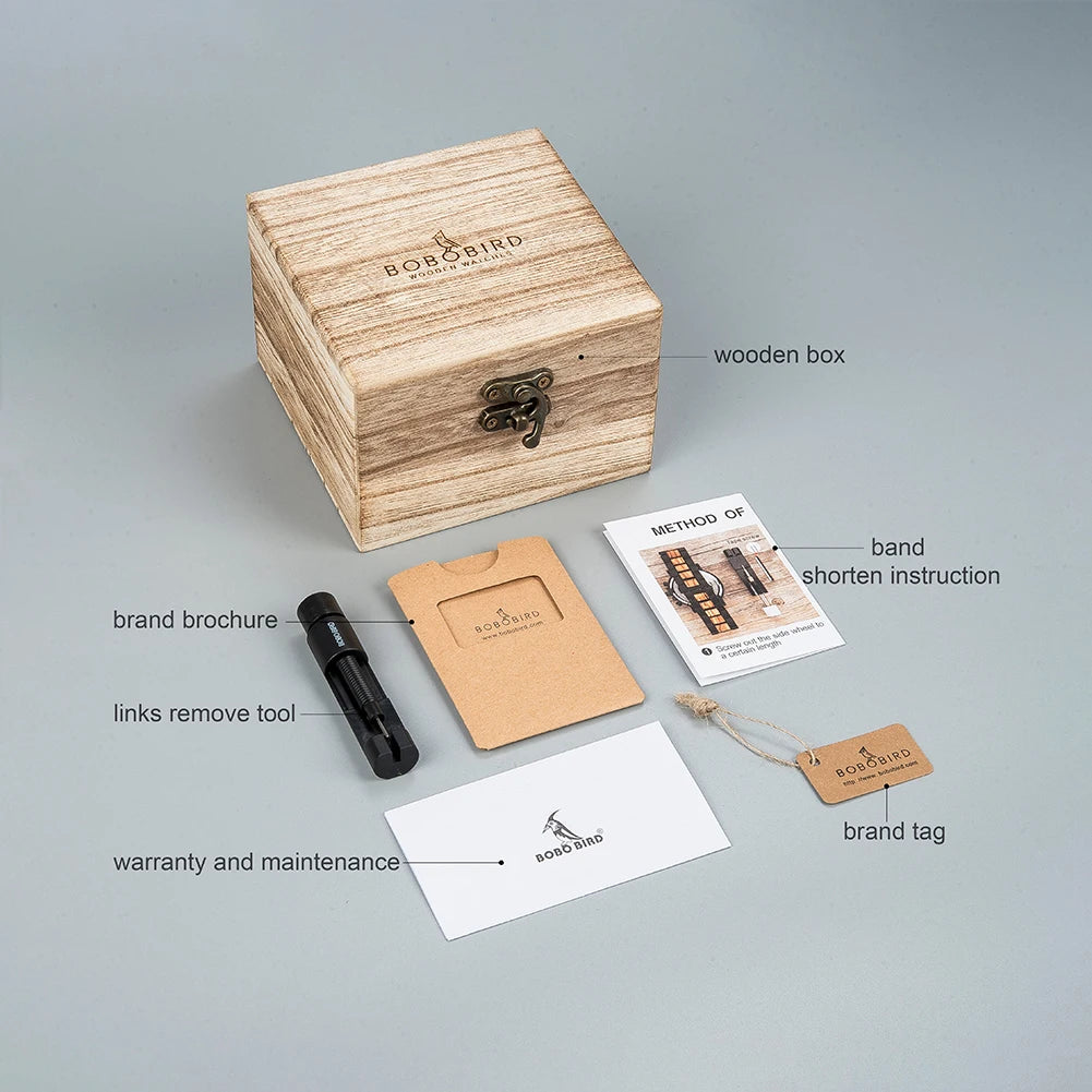 BOBO BIRD Wooden Watch Men Military Quartz Watches New Top Luxury Fashion Chronograph Timepieces Great Gift Box OEM часы мужские - Uknowucme