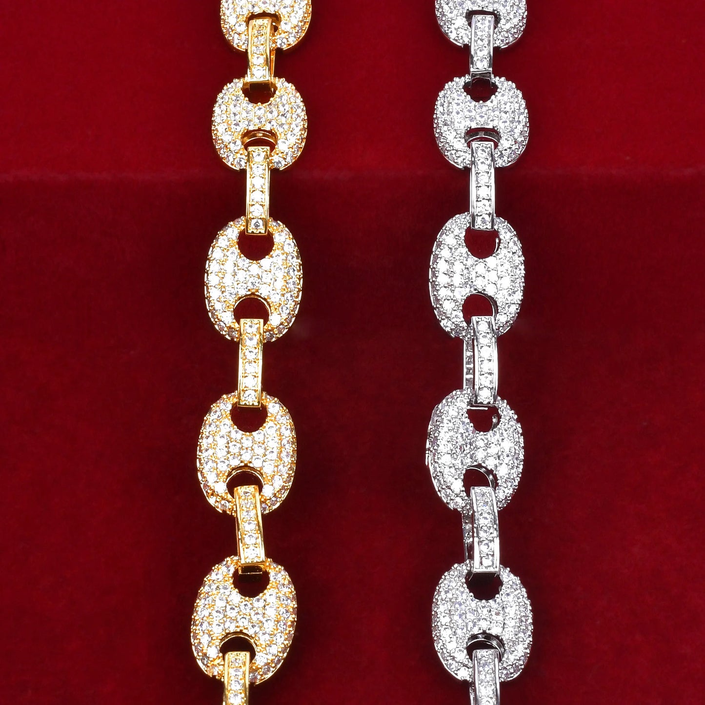 Aokaishen Coffe Bean Cuban Link Chain for Men Real Gold Plated Hip Hop Jewelry 2022 Trend Best Sellings - Uknowucme