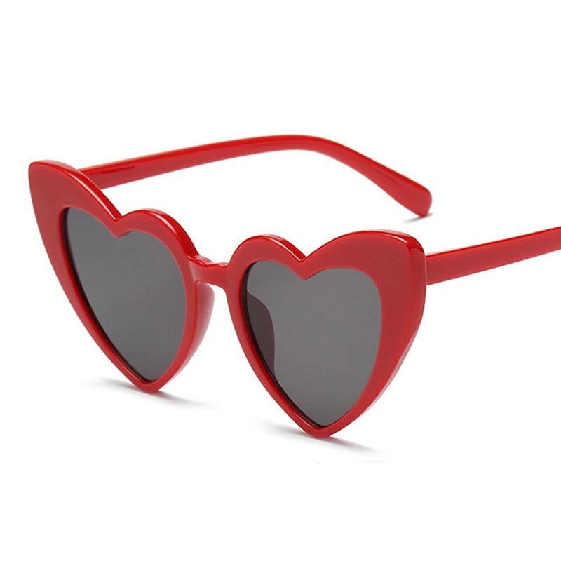 Love Heart Cat Eye Sunglasses Woman Vintage Christmas Gift Black Pink Red Heart Shape Sun Glasses For Woman Uv400 - Uknowucme