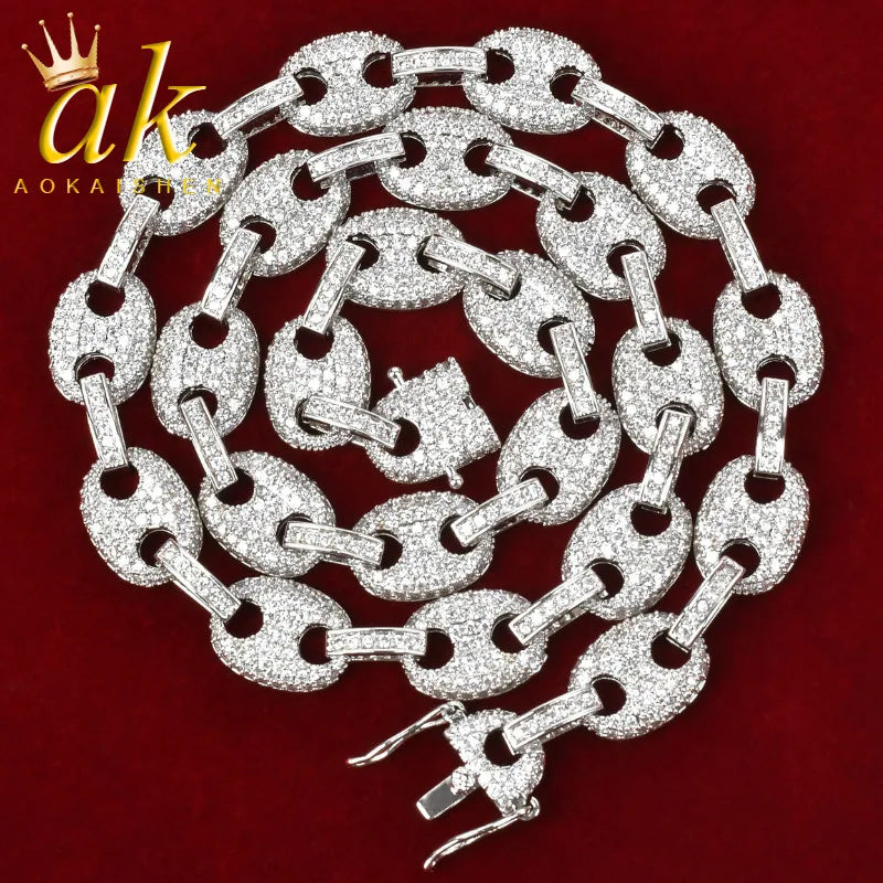 Aokaishen Coffe Bean Cuban Link Chain for Men Real Gold Plated Hip Hop Jewelry 2022 Trend Best Sellings - Uknowucme