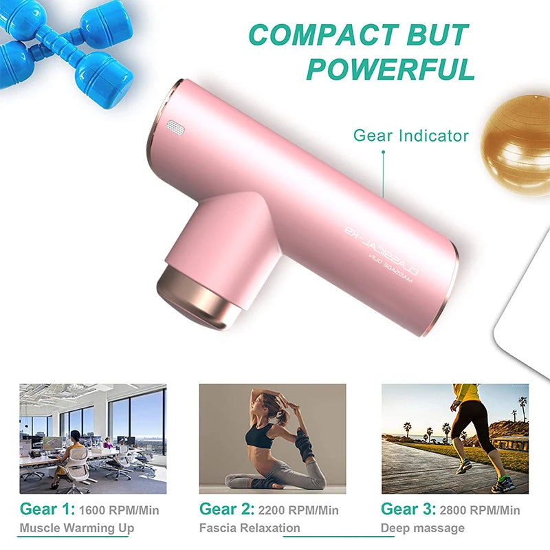 Professional Percussion Massage Gun for Deep Tissue Levels Rechargeable Portable with Muscle Relaxation Athlete Gym Recovery Use - Uknowucme