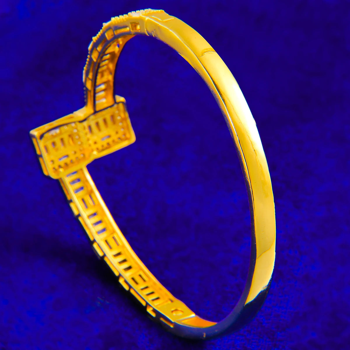 Bubble Letter Iced Baguette Bangle for Women Rapper Bracelets Hip Hop Jewelry - Uknowucme