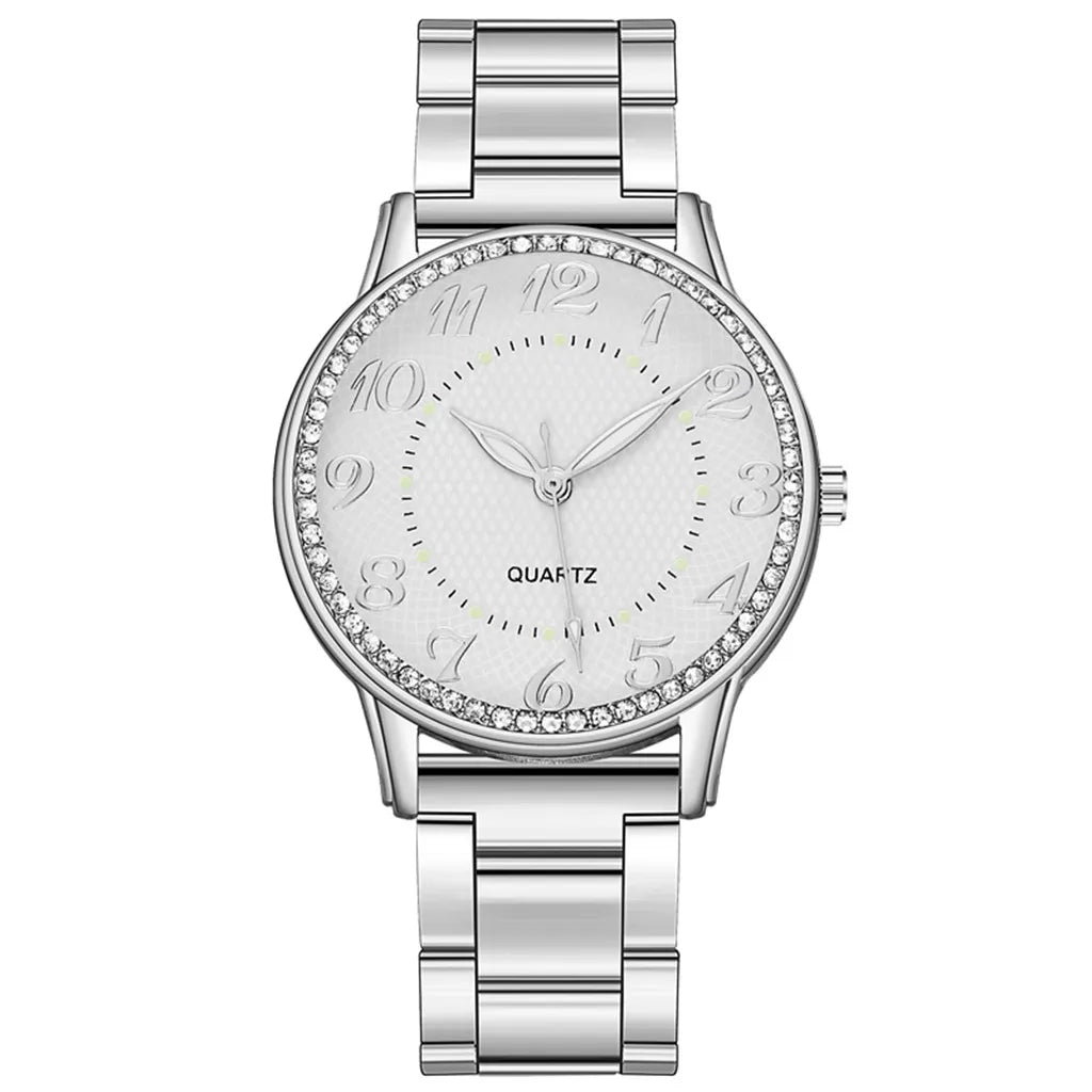 Brand Women Watches Fashion Circular Ladies Quartz Watch Bracelet Set Golden Dial Simple Rose Gold Mesh Luxury Watches Women#3 - Uknowucme