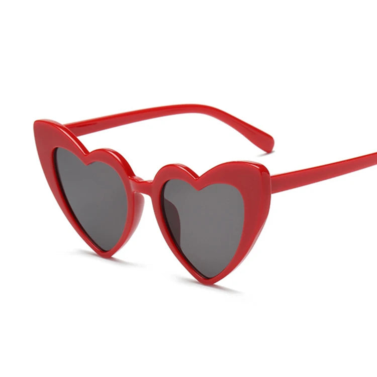 Love Heart Cat Eye Sunglasses Woman Vintage Christmas Gift Black Pink Red Heart Shape Sun Glasses For Woman Uv400 - Uknowucme