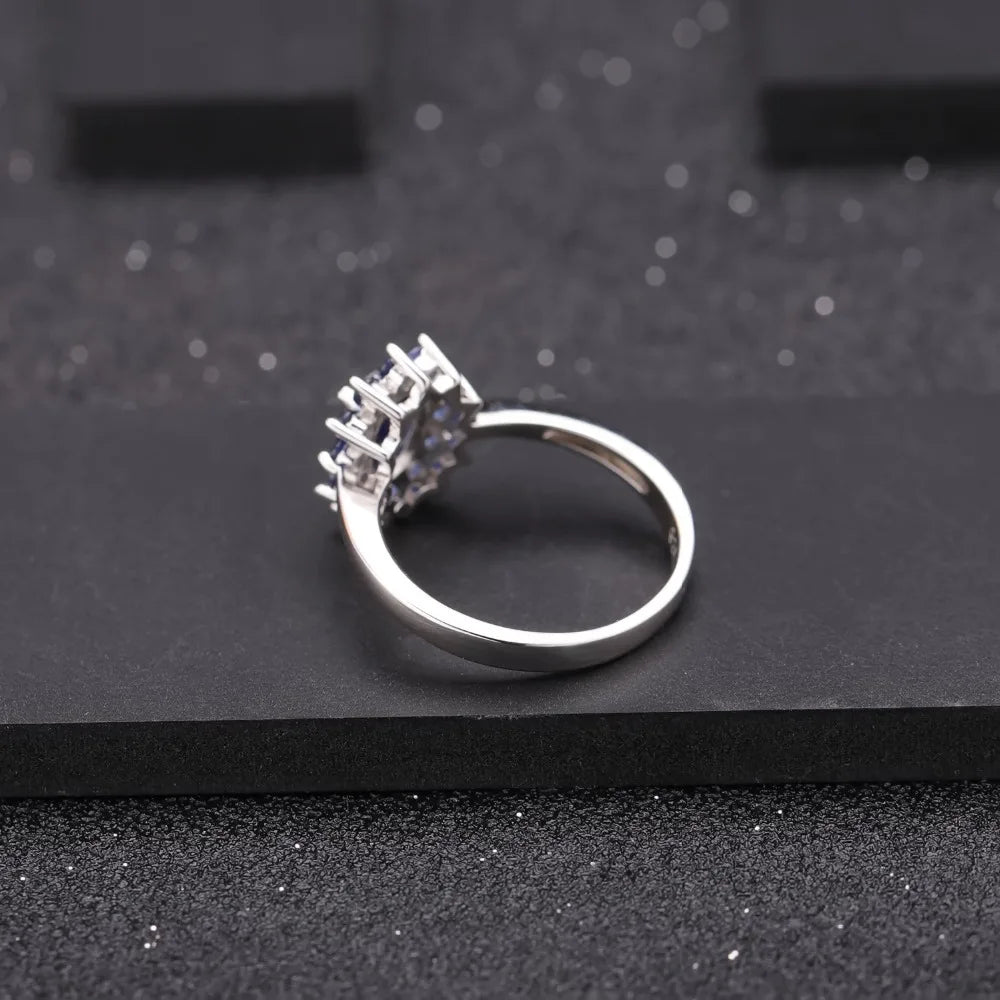 Gem's Ballet 1.89Ct Natural Blue Sapphire Gemstones Ring 925 Sterling Silver Vintage Flowers Rings For Women Gift Fine Jewelry - Uknowucme