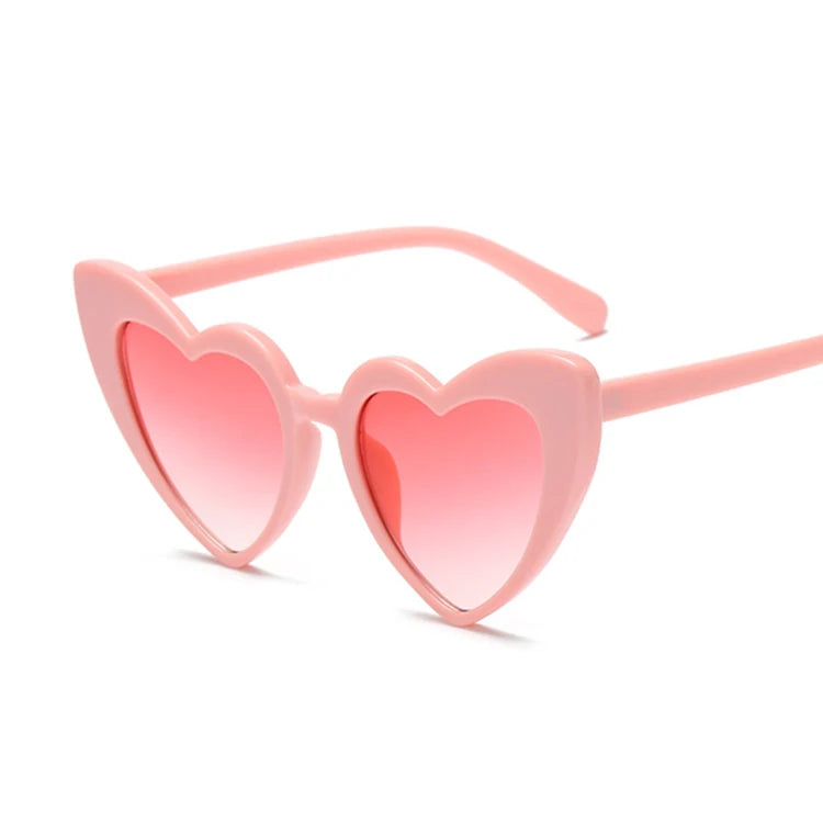 Love Heart Cat Eye Sunglasses Woman Vintage Christmas Gift Black Pink Red Heart Shape Sun Glasses For Woman Uv400 - Uknowucme