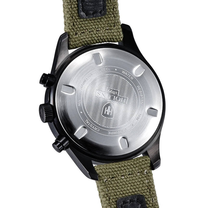 Original HOLUNS man brand Watch multifunctional sports male chronograph fashion business luminous luxury denim military watches - Uknowucme