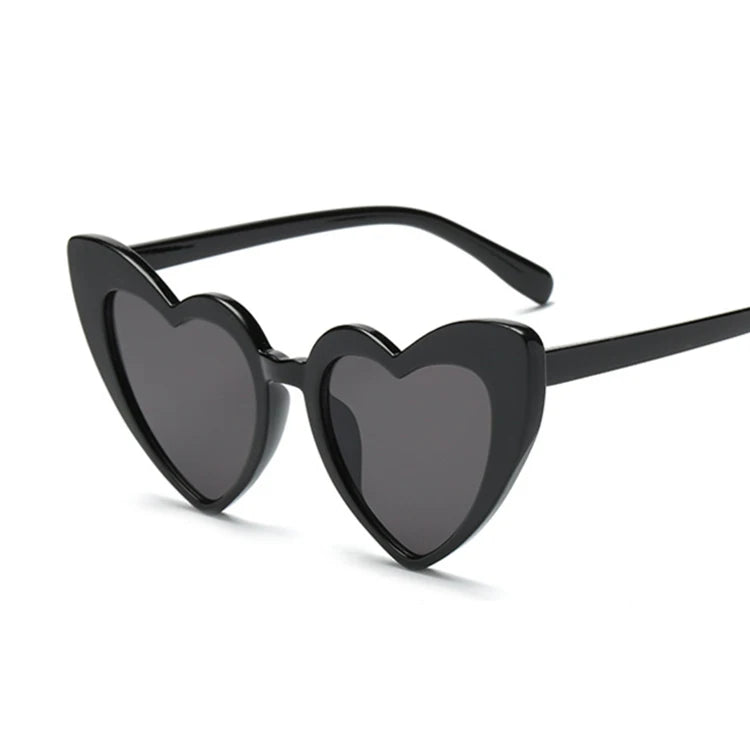 Love Heart Cat Eye Sunglasses Woman Vintage Christmas Gift Black Pink Red Heart Shape Sun Glasses For Woman Uv400 - Uknowucme