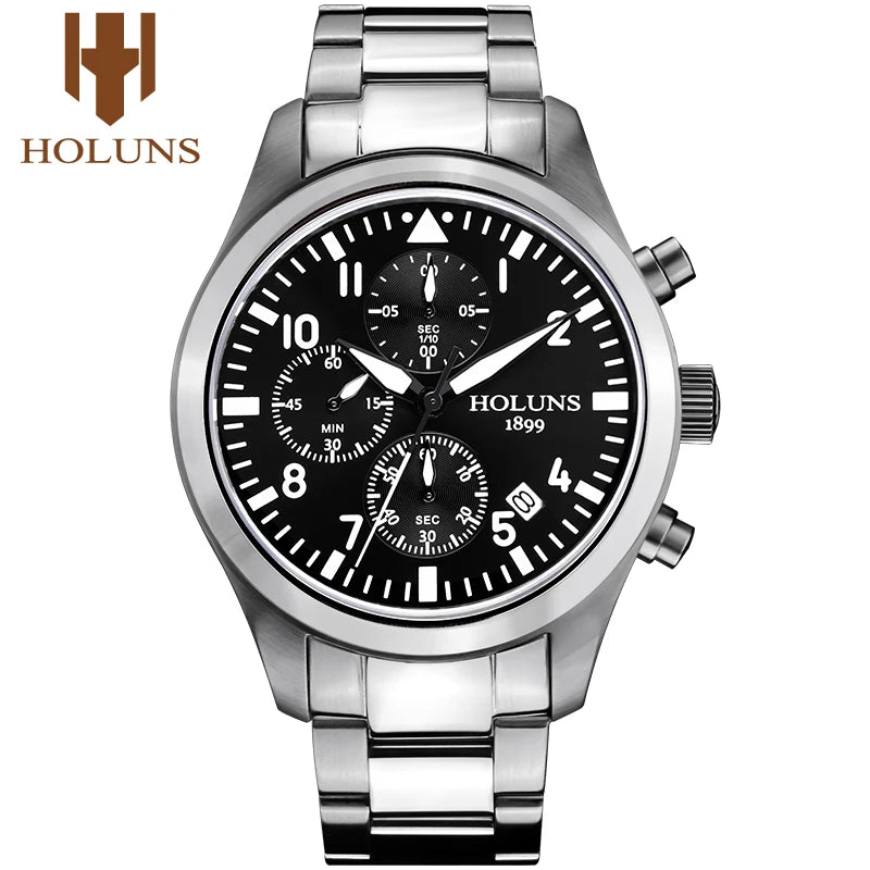 Original HOLUNS man brand Watch multifunctional sports male chronograph fashion business luminous luxury denim military watches - Uknowucme