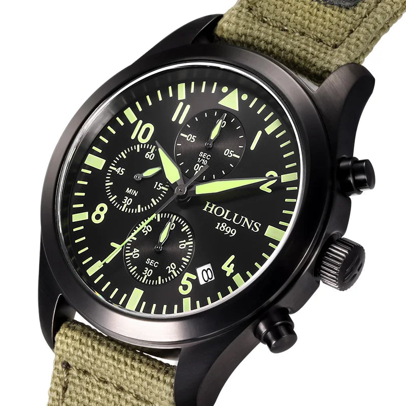 Original HOLUNS man brand Watch multifunctional sports male chronograph fashion business luminous luxury denim military watches - Uknowucme