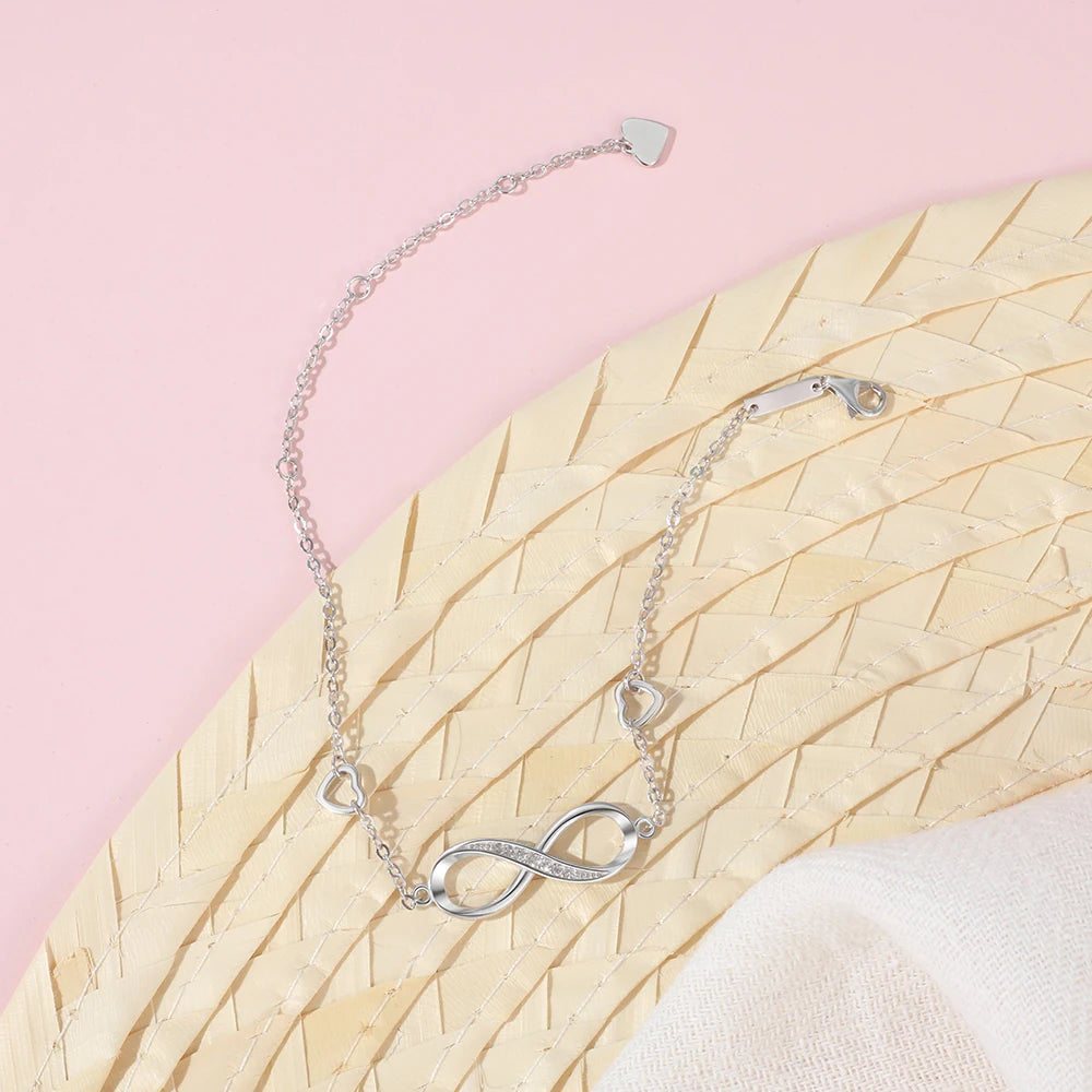 925 Sterling Silver Infinity Bracelets for Women Adjustable Friendship Bracelets & Bangles Wedding Gift Ideas - Uknowucme