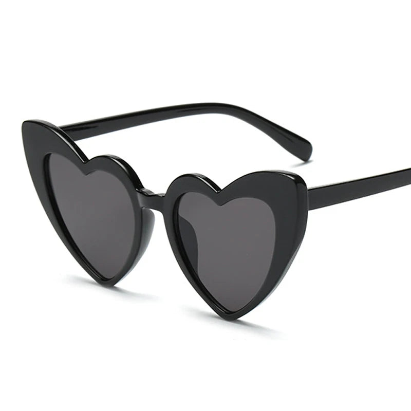 Love Heart Cat Eye Sunglasses Woman Vintage Christmas Gift Black Pink Red Heart Shape Sun Glasses For Woman Uv400 - Uknowucme