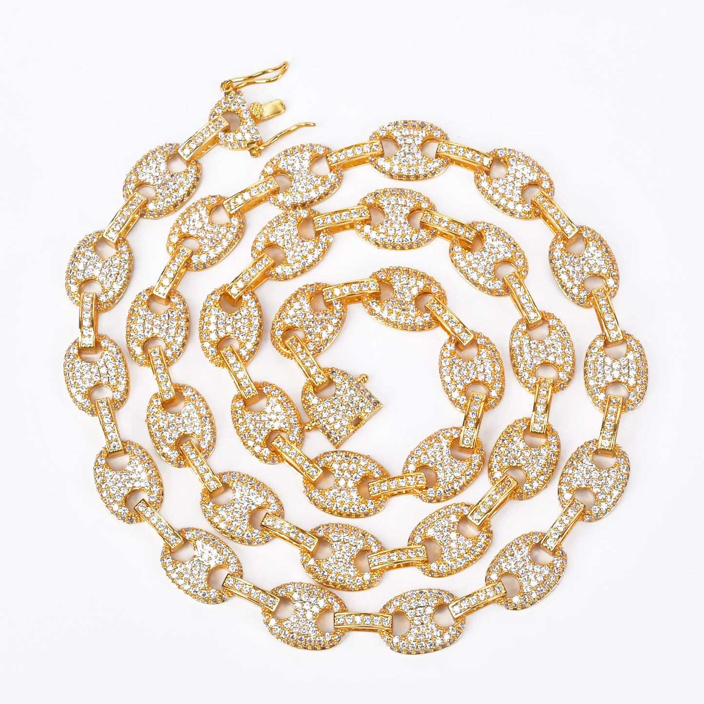 Aokaishen Coffe Bean Cuban Link Chain for Men Real Gold Plated Hip Hop Jewelry 2022 Trend Best Sellings - Uknowucme