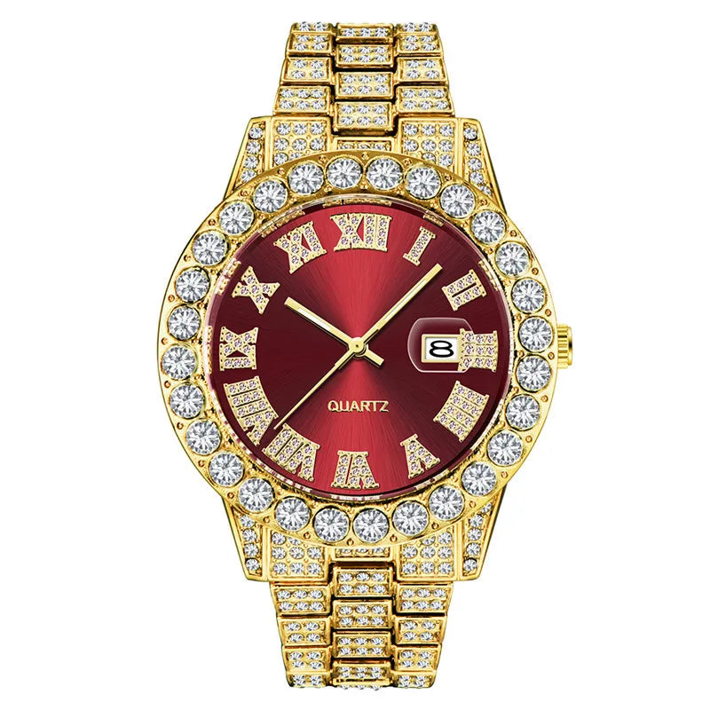Hip Hop Full Ice Out Analog Quartz Men's Wrist Watches With Micropaved Silver Color Watch For Men Women Fashion Jewelry Gift - Uknowucme