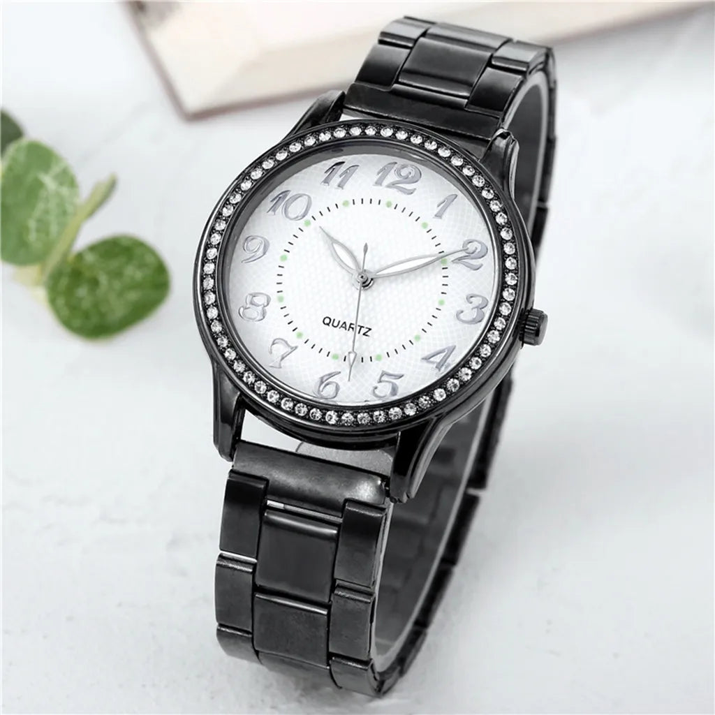 Brand Women Watches Fashion Circular Ladies Quartz Watch Bracelet Set Golden Dial Simple Rose Gold Mesh Luxury Watches Women#3 - Uknowucme