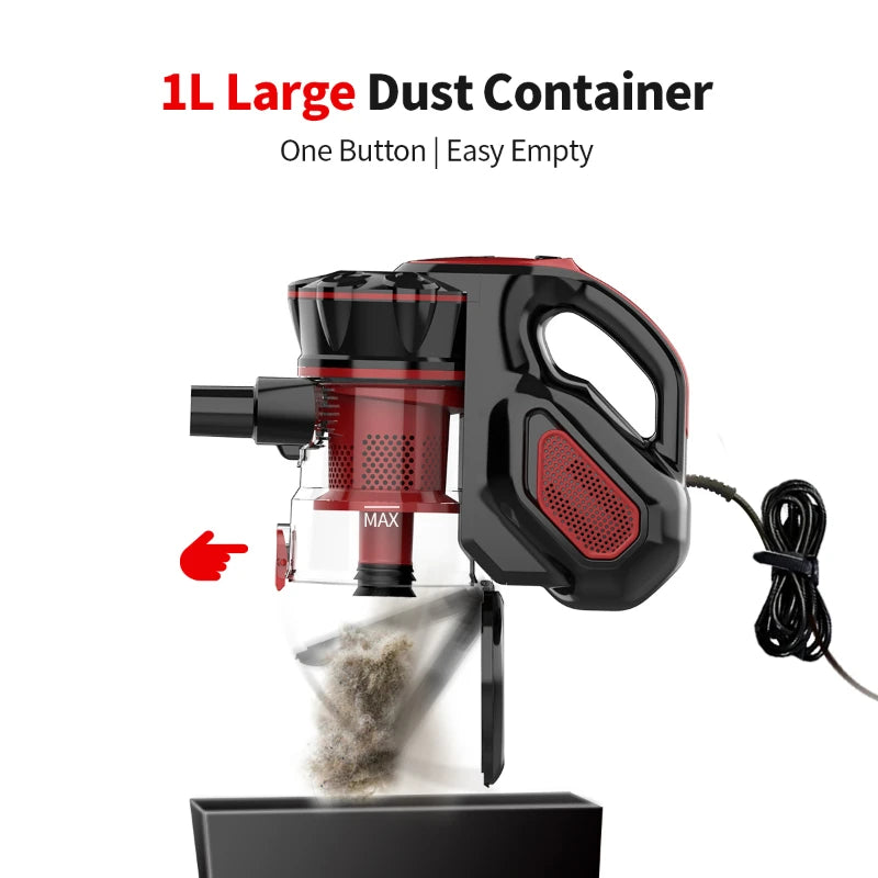 Vacuum Cleaner Corded 18Kpa Powerful Suction 600W Motor Handheld Vacuum Cleaner Multipurpose 3 in 1 Household Cleaning Appliance - Uknowucme