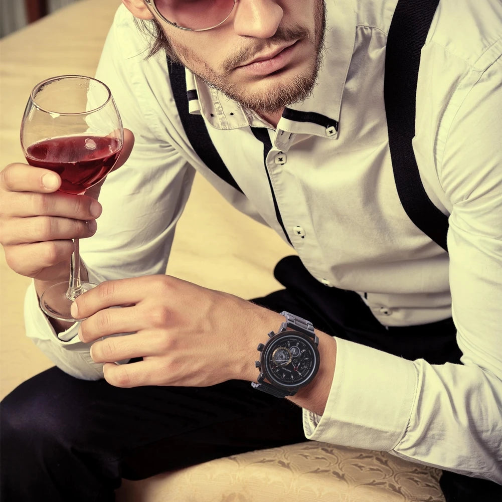 BOBO BIRD Wooden Watch Men Military Quartz Watches New Top Luxury Fashion Chronograph Timepieces Great Gift Box OEM часы мужские - Uknowucme