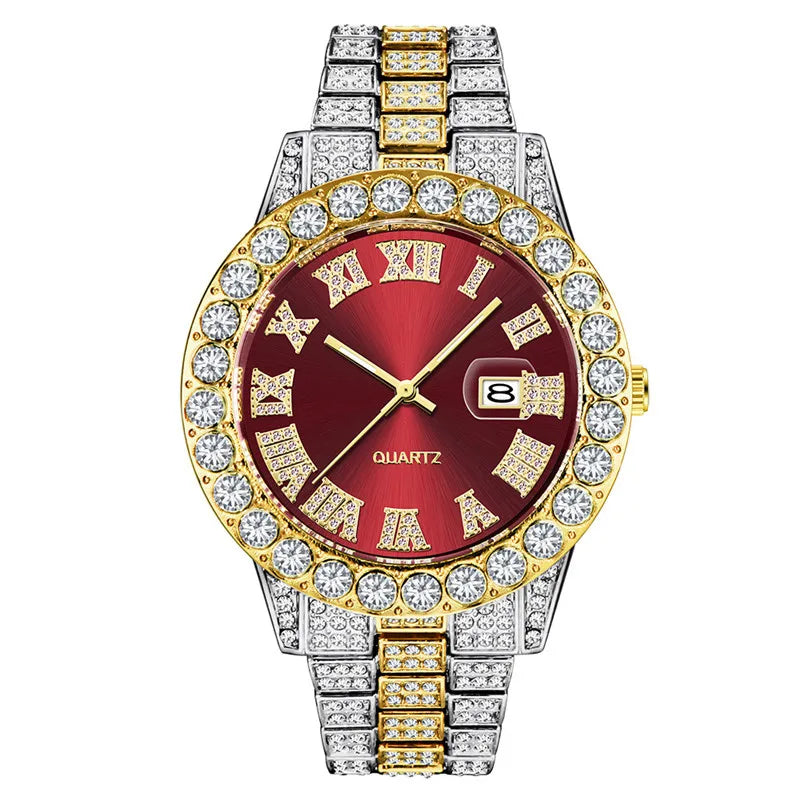 Hip Hop Full Ice Out Analog Quartz Men's Wrist Watches With Micropaved Silver Color Watch For Men Women Fashion Jewelry Gift - Uknowucme