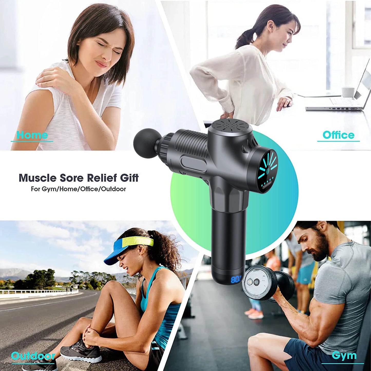 Professional Fascial Massage Gun Sport Relaxation Fitness EMS Muscle Stimulator Handheld Massager - Uknowucme