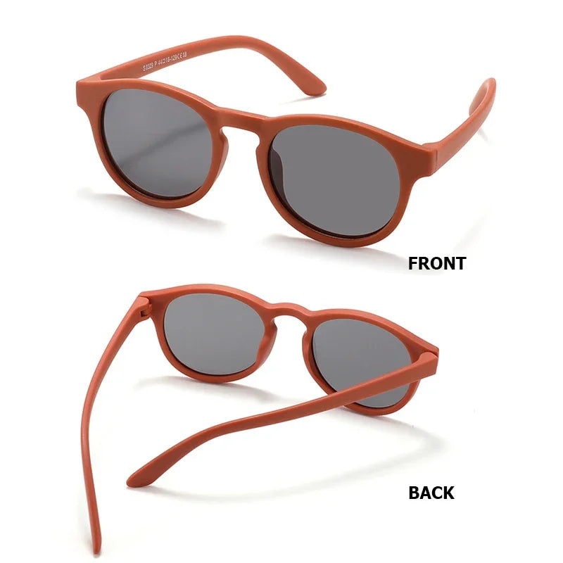 2023 Fashion Kid's First Sunglasses Round Flexible UV400 Polarized Girls Boys Silicone Sun Glasses for Ages 3-12 Years Children - Uknowucme