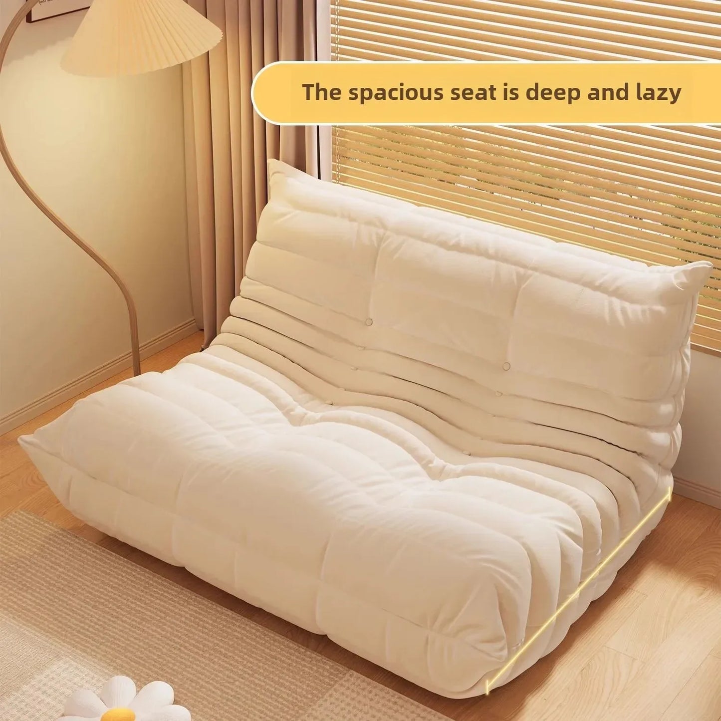 Caterpillar Pure Sponge Lazy Sofa, Modern Simple Living Room Home Sofa, Fabric Casual Lying Fabric Sofa Customizable - Uknowucme