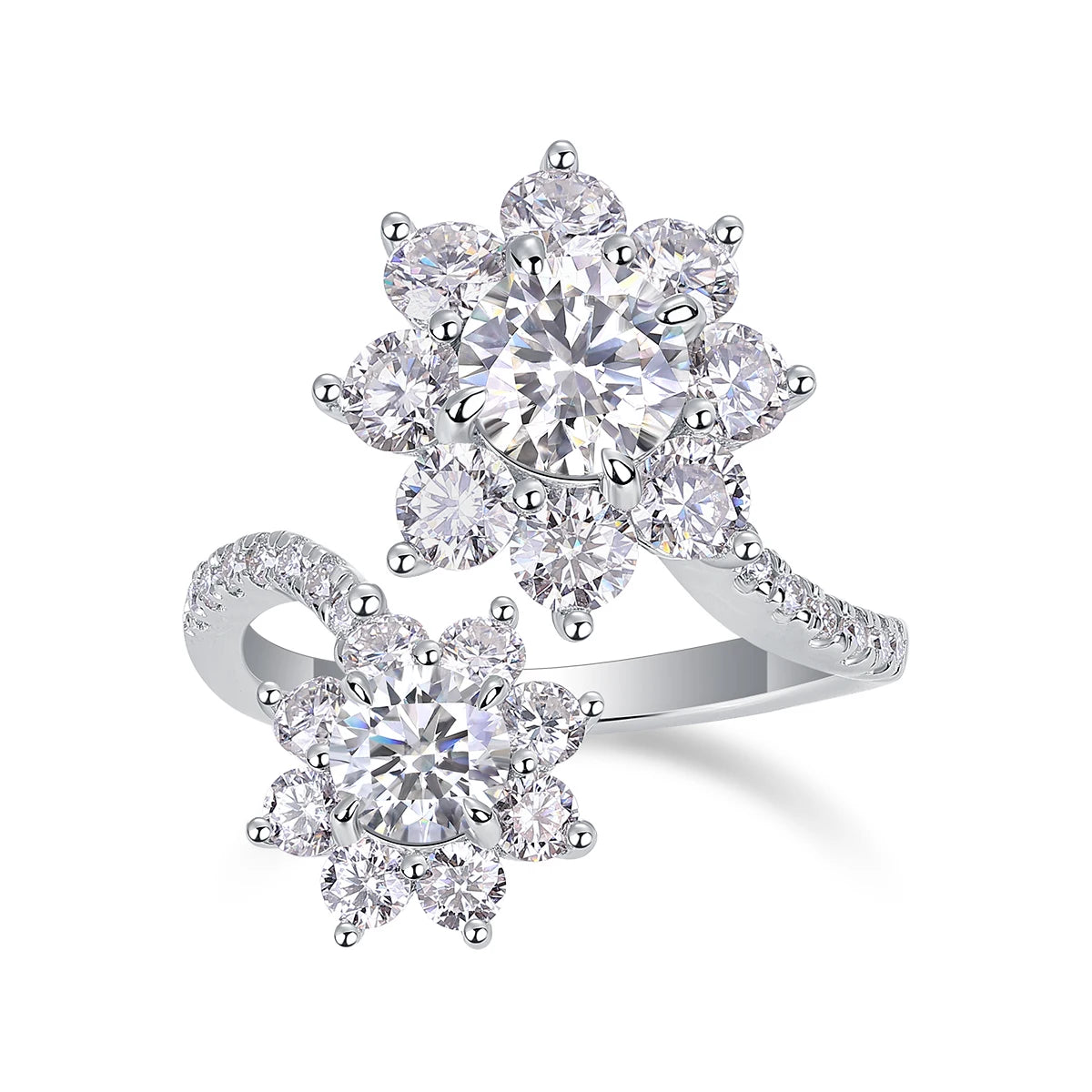 JIUZUAN Moissanite Ring, S925 Silver & 18K Gold Plating, Elegant Sparkling Design, Perfect Christmas Gift, Luxury Jewelry - Uknowucme