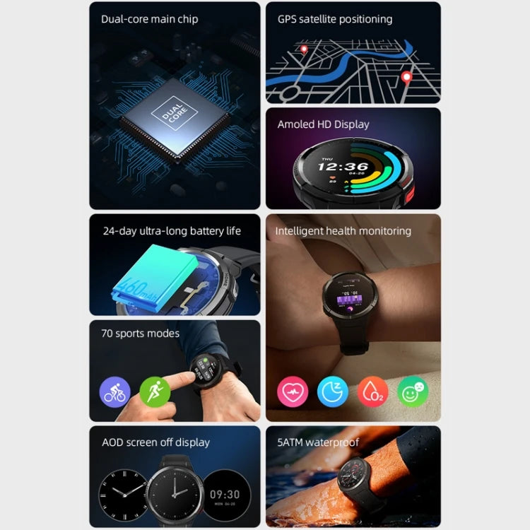 yyhc2023 New Arrival Mibro GS 1.43 inch Amoled HD Display 5ATM Waterproof 70 Sport Modes Wireless Mibro Watch GS Smartwatch - Uknowucme