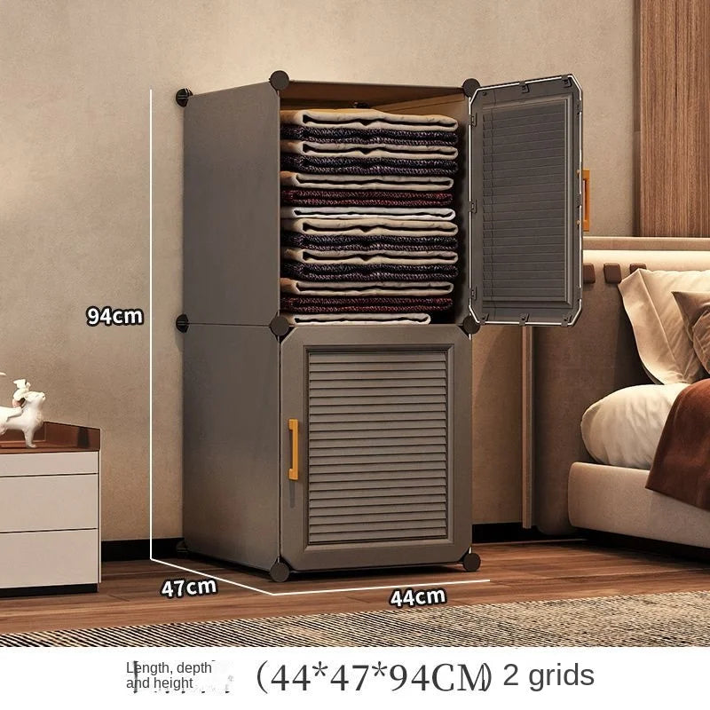 Simplicity Household Wardrobe Bedroom Furniture Clothing Organizer Rack Assemble Storage Cabinets Dustproof Collapsible Locker - Uknowucme