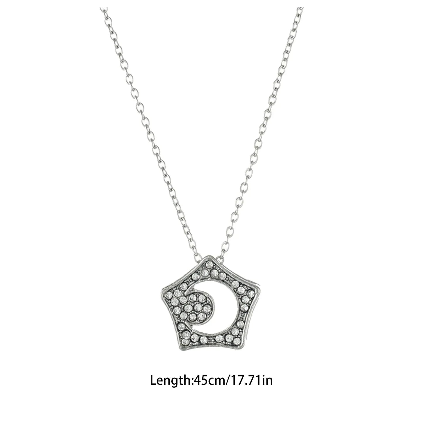 Korean Fashion Star Moon Shaped Zircon Pendant Necklace For Women Chain Jewelry Necklace Fashion Birthday Girl Lover Gift - Uknowucme