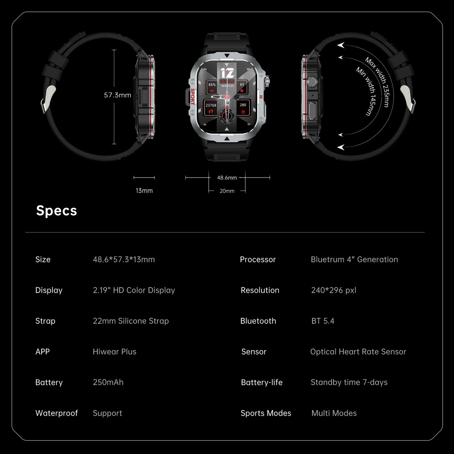 New Smart Watch Men Women HD Screen Route tracking BT Phone Call Sport and Health Monitor Full Touch Screen Smartwatch