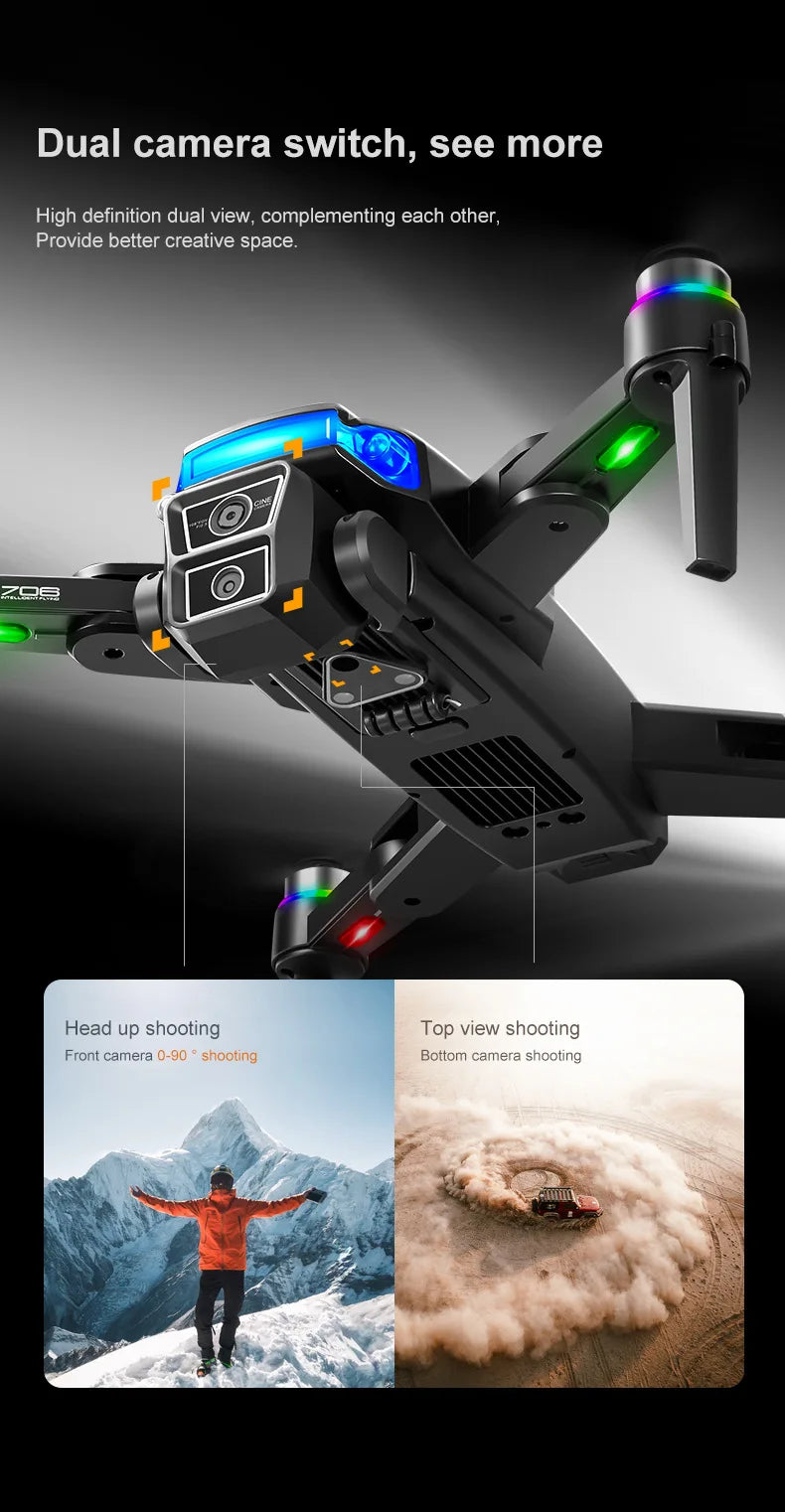 RG706 MAX Drone With 4.5-inch Screen Control,Brushless 360 Obstacle Motor,GPS, Obstacle Avoidance,HD Aerial Photography UAV