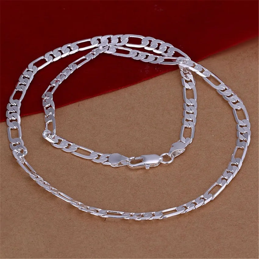 High Quality Unisex 6 mm flat chain 925 Sterling silver Necklace Fashion Jewelry - Uknowucme