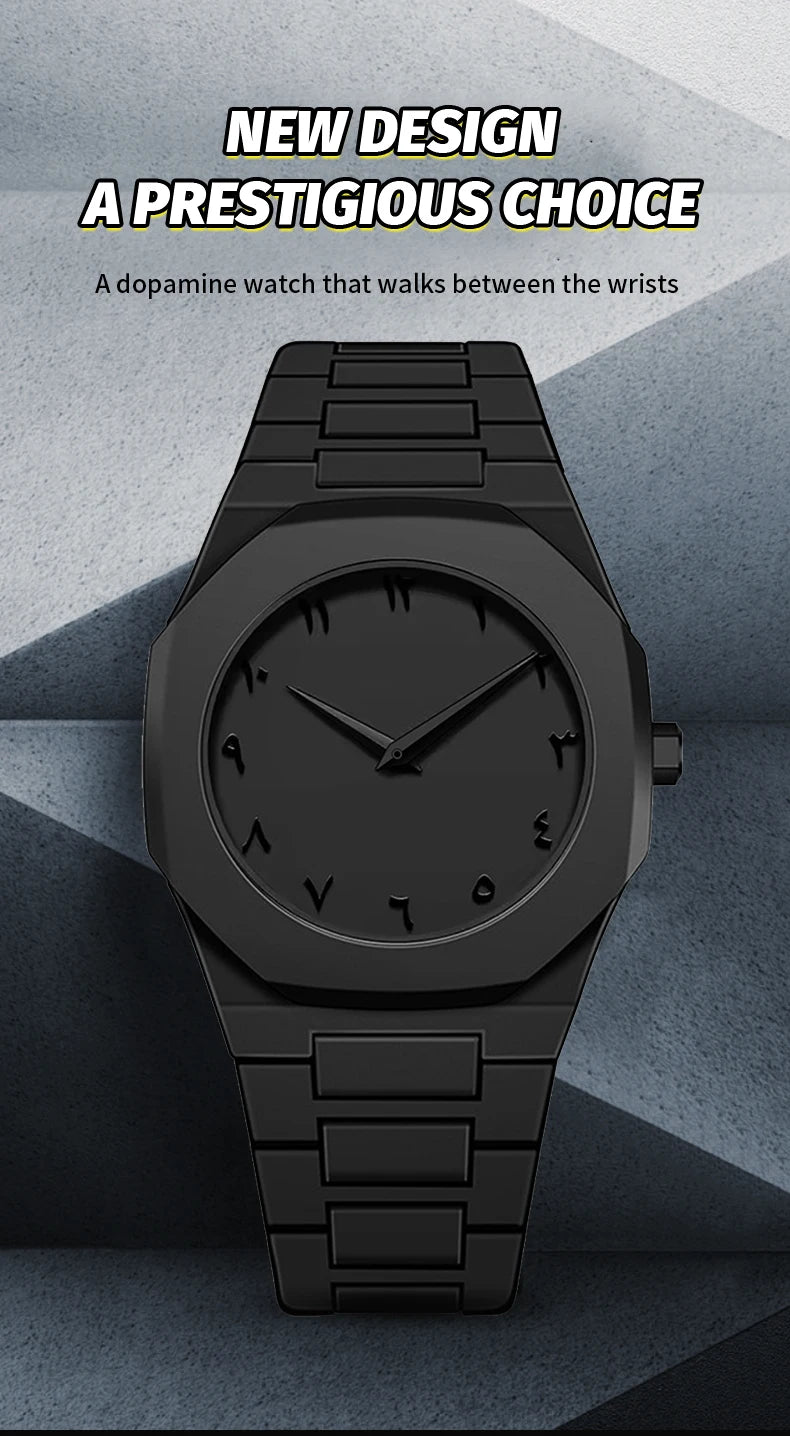 VA VA VOOM Brand Men Creative Watch Fashion Silicone Black Business Style Arabic Digital Creative Military Quartz Sports Watches - Uknowucme
