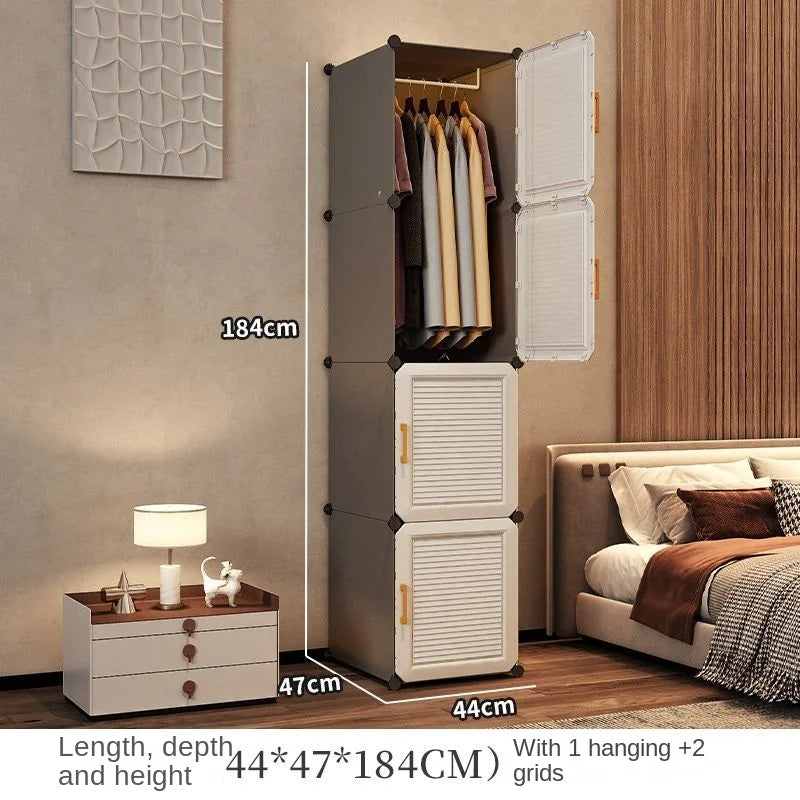 Simplicity Household Wardrobe Bedroom Furniture Clothing Organizer Rack Assemble Storage Cabinets Dustproof Collapsible Locker - Uknowucme