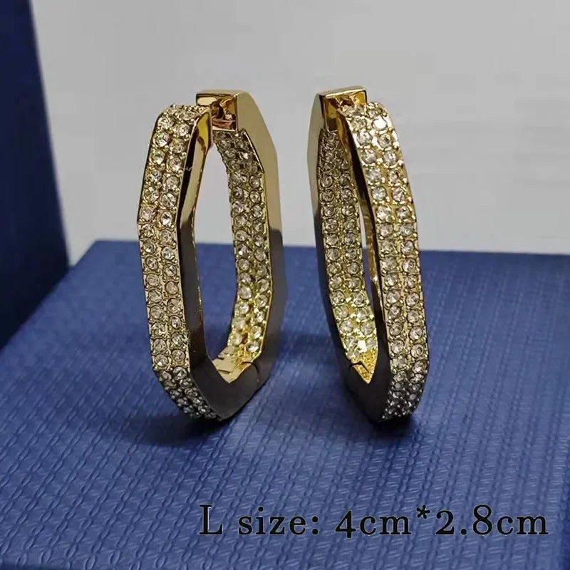 2025 New Trend Fine Jewelry Sets Charm Personality Gold Silver Geometric Crystal Fashion Personality Necklace Earrings for Women - Uknowucme