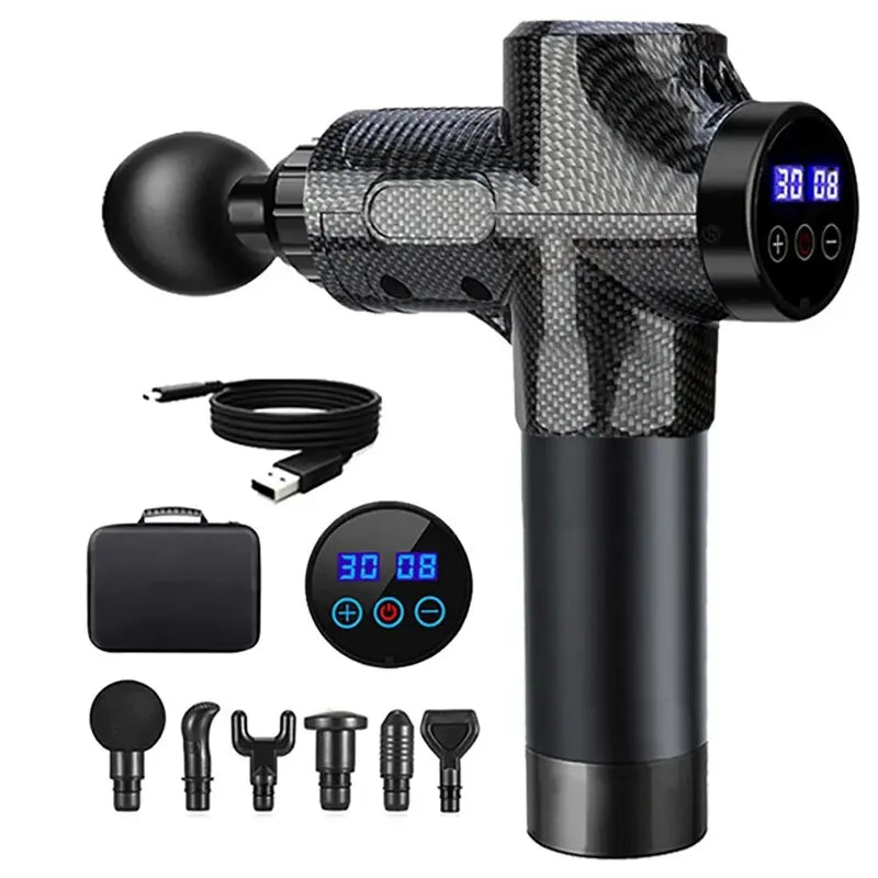 Professional Massage Gun Massage Gun LCD Digital Display with 99 Levels for Adjusting the Body Arms Legs Back Deep Massage - Uknowucme