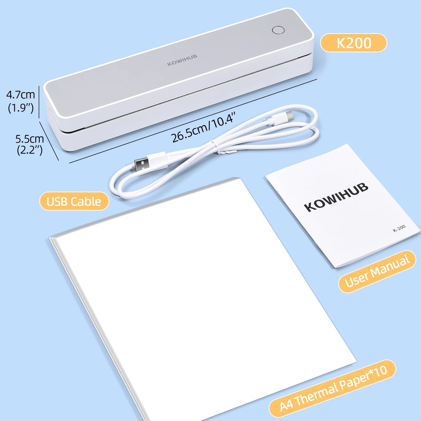 K200 Wireless Tattoo Transfer Printer Bluetooth Thermal Mobile With 10pcs Tattoo Transfer Paper Printer Portable Higher Clarity - Uknowucme