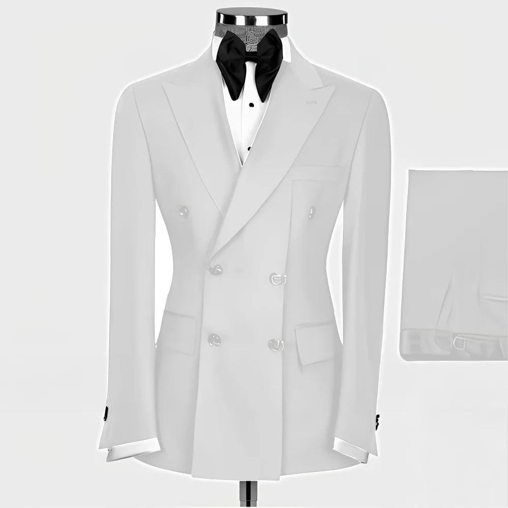 Formal Men's Suit 2-piece Peak Lapel Blazer Groom Wedding Tuxedo Classic Slim Fit Outfit Tailor-made Tuxedo for Male - Uknowucme