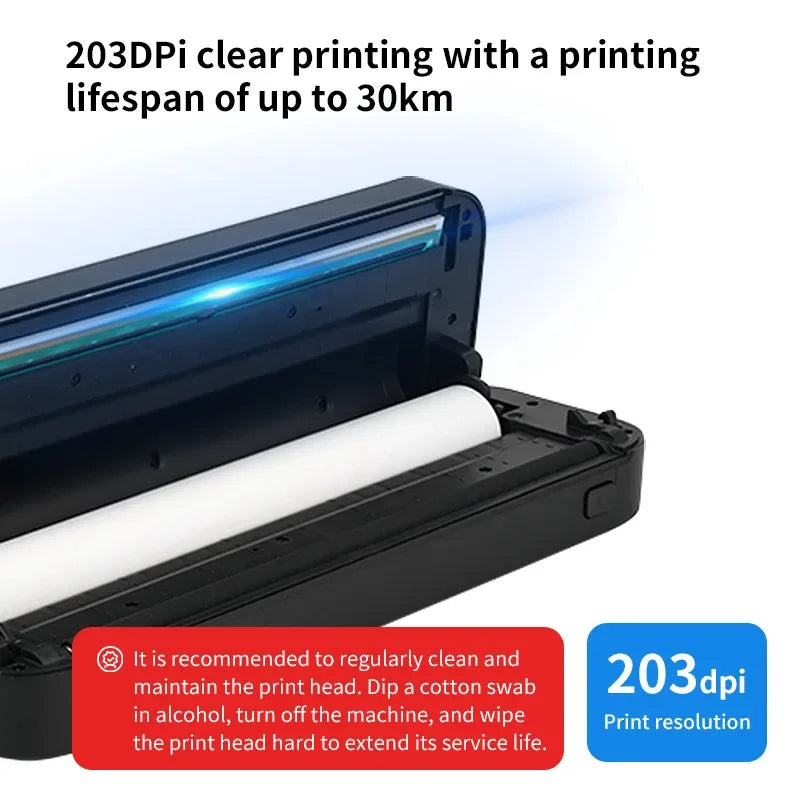 HZTZ-A4DY Thermal Printer Portable Home Printer Wireless Connection Mobile Phone Tattoo Printer - Uknowucme