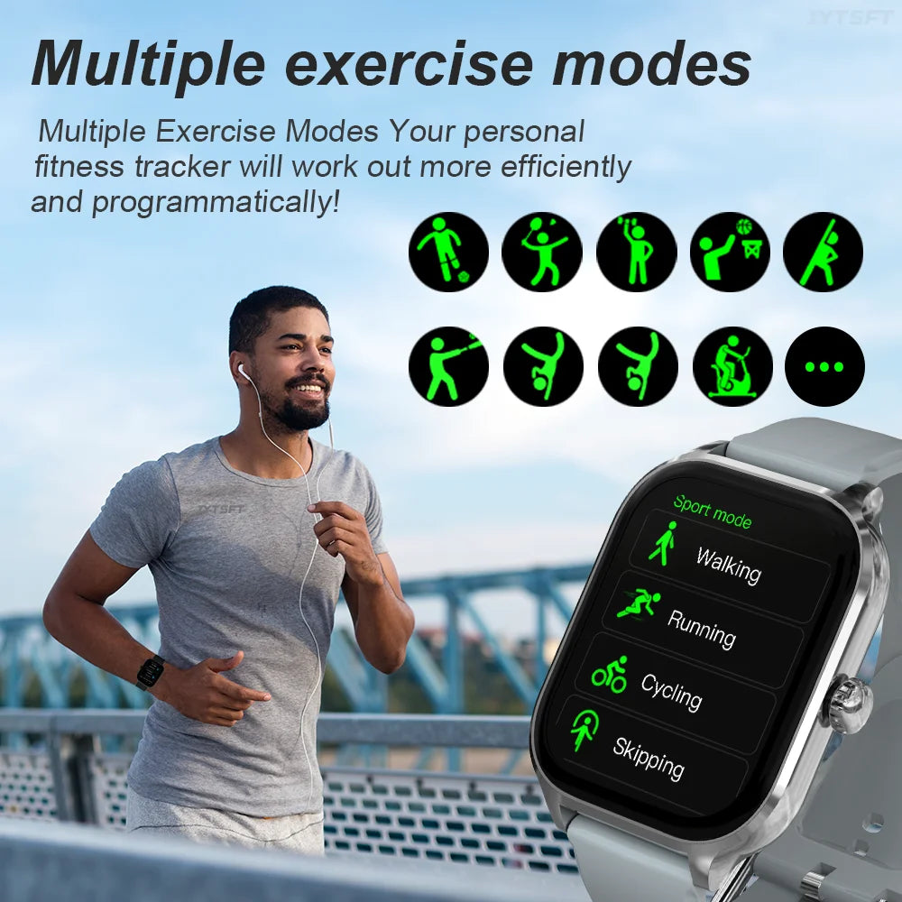 LAXASFIT Smart Watch 2.01” HD Screen Bluetooth Voice Call Multi Sport Mode Heart Rate Sleep Monitoring Smart Watch for Men Wome - Uknowucme