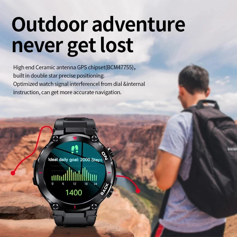 LIGE 2024 GPS Smart Watch Sports Fitness Bracelet Call Reminder Heart Rate IP68 Waterproof Smartwatch For Men Android IOS Watch - Uknowucme