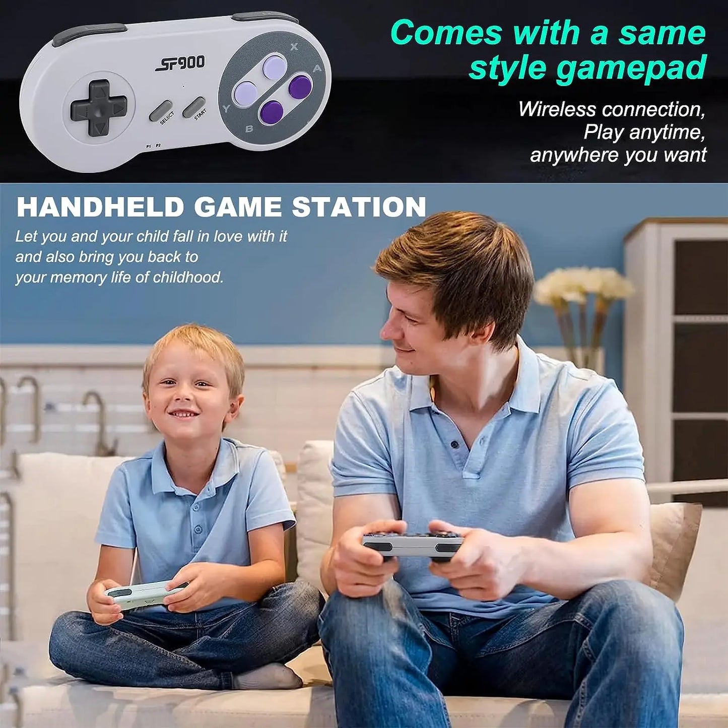 Mini Pocket Handheld Game Player SF2000 Video Game Portatil 6000+ Games 3.0 Inch Consolas De Videojuegos for SNES/GBA/MAME - Uknowucme