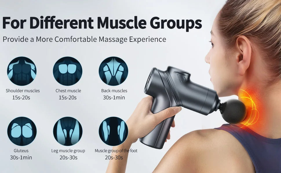 Massage Gun Silent Brushless Motor Portable Massager with 4 Interchangeable Head Deep Muscle Relief and Relaxation Gifts