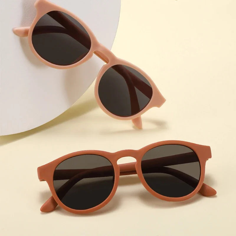 2023 Fashion Kid's First Sunglasses Round Flexible UV400 Polarized Girls Boys Silicone Sun Glasses for Ages 3-12 Years Children - Uknowucme