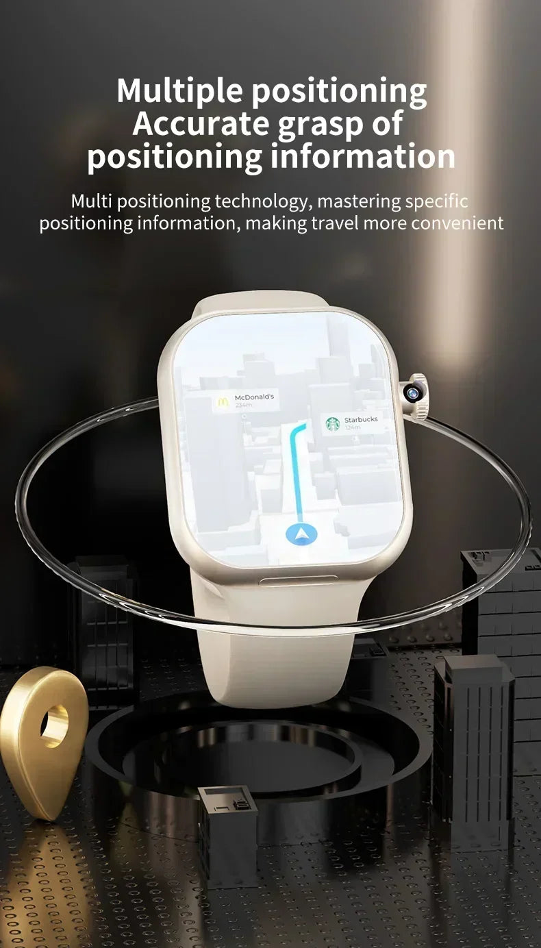 The smartwatch is equipped with an 8-megapixel rotating camera, 5G Android VP29, 256GB storage, Sim card, GPS and WIFI - Uknowucme