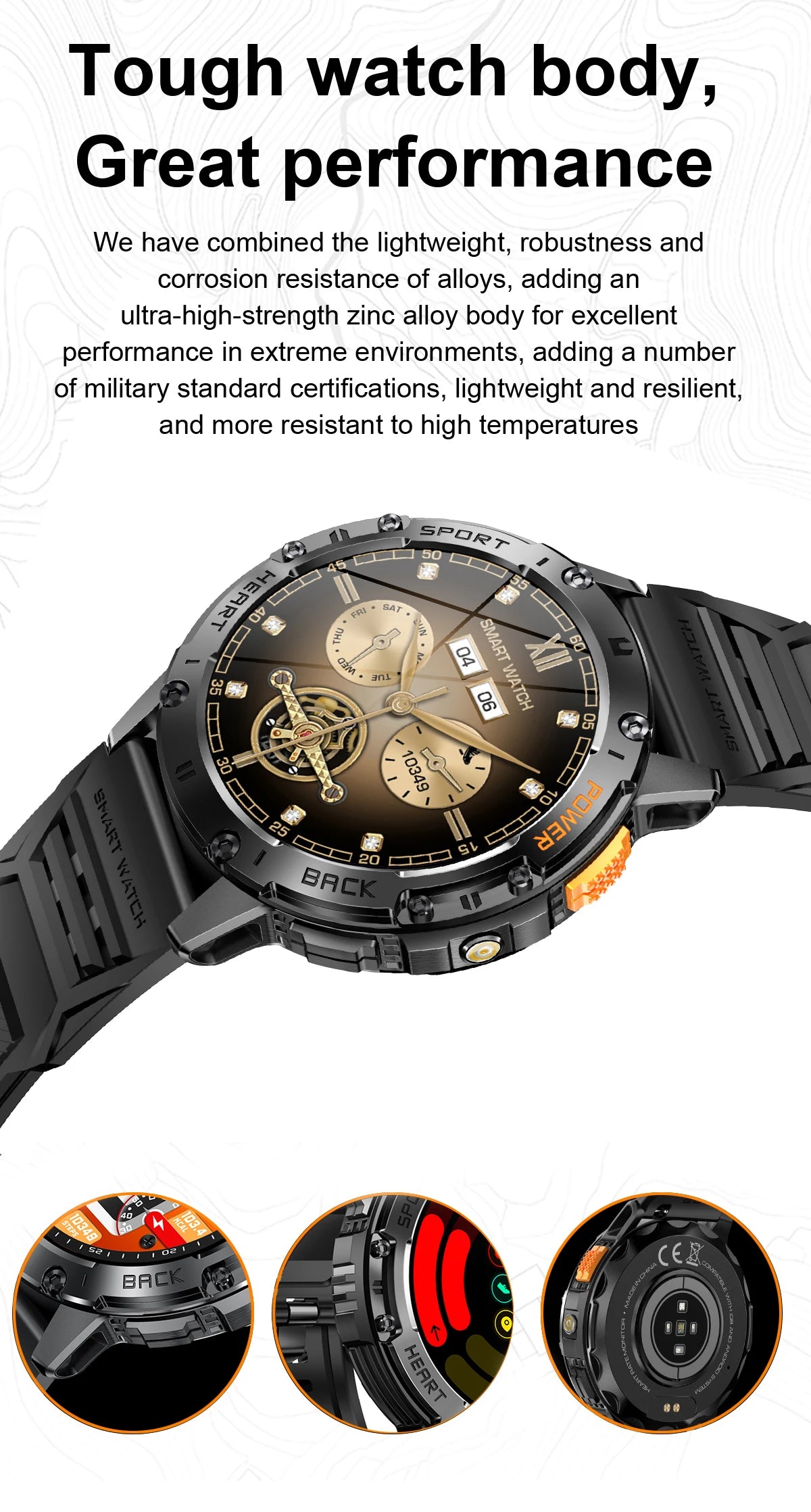 For Android ios New AMOLED Smart Watch Men with Flashlight Sports Waterproof Fitness Tracker Bluetooth Call Smartwatch Man+Box - Uknowucme